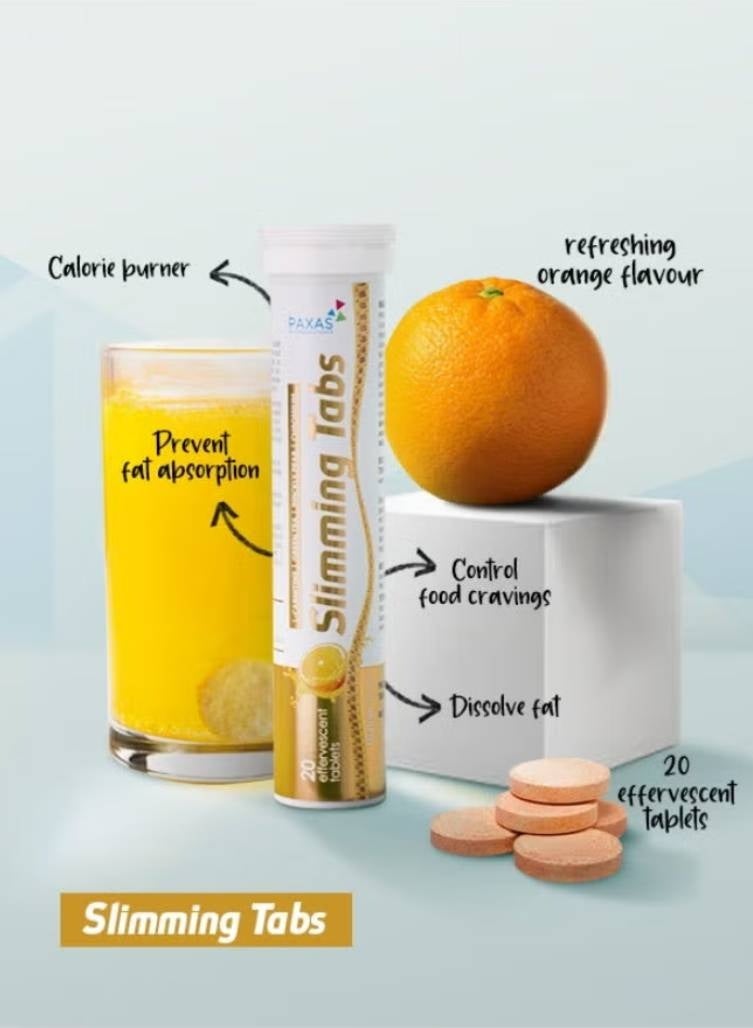 Paxas Slimming Tabs I 20 Effervescent Tablets I Orange Flavor I Weight Maintenance and Weight Control I L-Carnitine I Green Tea Extract I Pirckly Pear Extract - Image 3